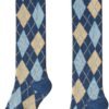 Womens Girls Knee High Socks Green Black Navy Blue Khaki Coffee Vintage Argyle Novelty Socks