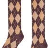 Womens Girls Knee High Socks Green Black Navy Blue Khaki Coffee Vintage Argyle Novelty Socks