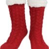 Slipper Socks for Women with Gripper - Winter Non Slip Thick Fuzzy Socks - Warm Cozy Christmas Gift