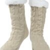 Slipper Socks for Women with Gripper - Winter Non Slip Thick Fuzzy Socks - Warm Cozy Christmas Gift