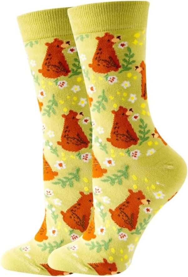 61AoWK78iqL._AC_SL1000 Fun Colorful Socks Patterned Funky Happy Women Crew Cute Sock Combed Cotton Stockings