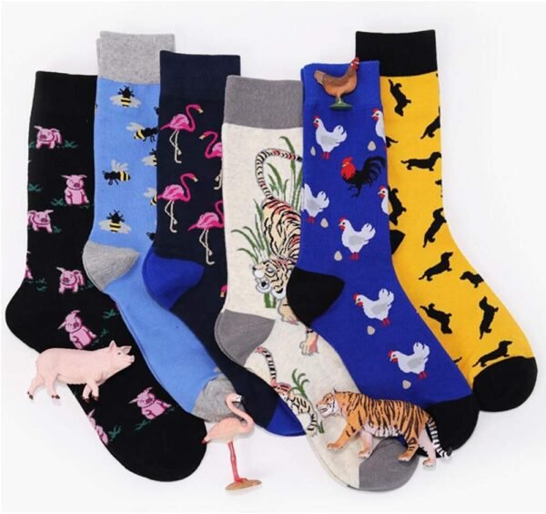 61HhUksqfSL._AC_SL1000 Mens Funny Pattern Dress Socks Crazy Design Cotton Socks Novelty Gifts for Men