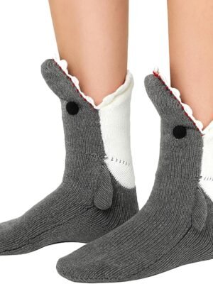Animal Socks Shark Socks Biting Leg Women Men, Knit Cute Floor Crazy Funny Warm