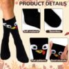 2Pairs Thanksgiving Woven Knee-High Socks Turkey Socks Fun Turkey Trot Running Sock Thanksgiving Holiday Sock Novelty Fall stocking for Women Men Thank You Gift (Black)
