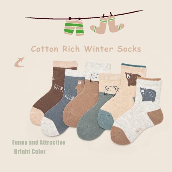 71KQkWno46L._AC_SL1500 Boys Cotton Crew Socks Kids Seamless Toe Socks Colorful Quarter Socks 6 Pack