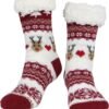 Slipper Socks for Women with Gripper - Winter Non Slip Thick Fuzzy Socks - Warm Cozy Christmas Gift