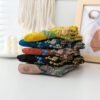 5 Pairs Womens Floral Cotton Socks Vintage Patterned Crew Socks Novelty Ankle Ruffled Warm Casual Dress Socks