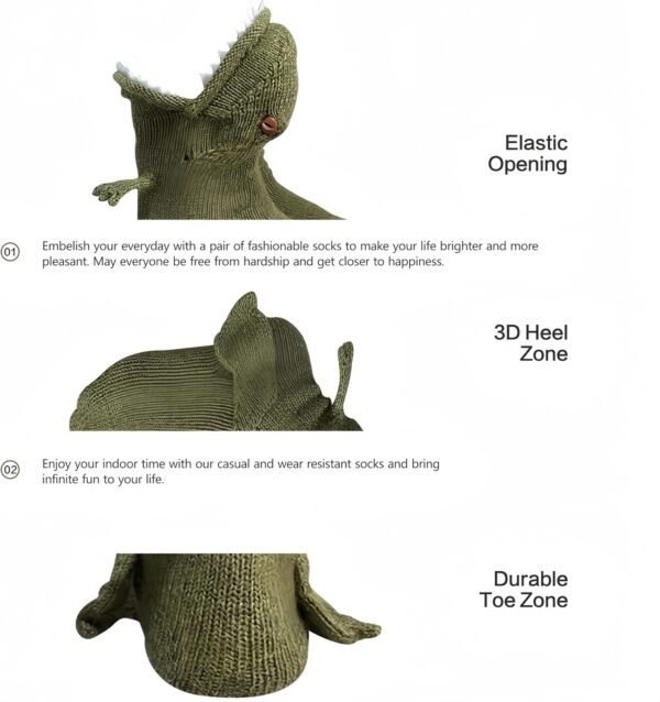 Animal Socks Knit Shark T-Rex Dinosaur Alligator Croc Sock for Christmas Gifts