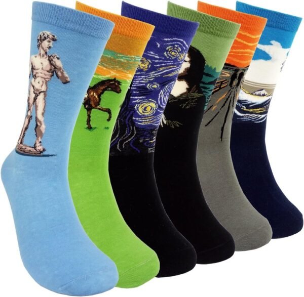 Mens Funny Pattern Dress Socks Crazy Design Cotton Socks Novelty Gifts for Men