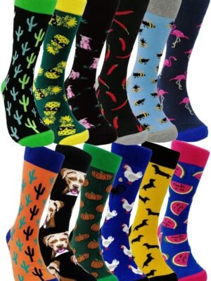 Mens Funny Pattern Dress Socks Crazy Design Cotton Socks Novelty Gifts for Men