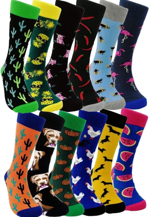71t5EK_p6sL._AC_SL1200 Mens Funny Pattern Dress Socks Crazy Design Cotton Socks Novelty Gifts for Men
