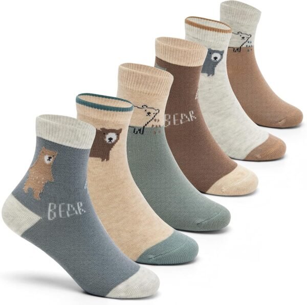 813_00K4goL._AC_SL1500 Boys Cotton Crew Socks Kids Seamless Toe Socks Colorful Quarter Socks 6 Pack
