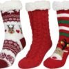Slipper Socks for Women with Gripper - Winter Non Slip Thick Fuzzy Socks - Warm Cozy Christmas Gift
