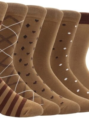 Mens Fun Dress Socks, Pattern Funny Casual Socks Pack, Colorful Striped Cotton Novelty Socks Size 10-13