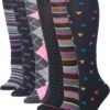 Tipi Toe Women’s Knee High Socks 6 Pack – Colorful Funky Patterned Long Socks, Soft & Comfortable Everyday Wear