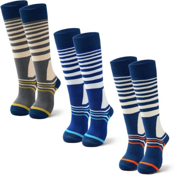 Ski Socks Kids Boys Winter Warm Snowboarding Socks for Boys Girls Thick Thermal Skating Socks 3 Pack