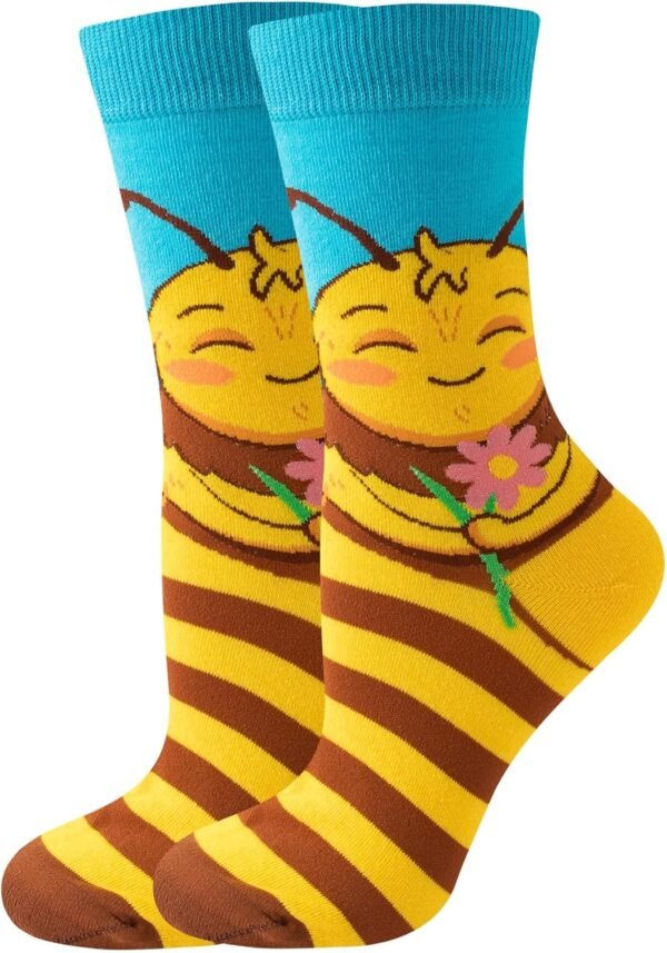 81FhqQJIyyL._AC_SL1500 Fun Colorful Socks Patterned Funky Happy Women Crew Cute Sock Combed Cotton Stockings