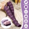 5 Pairs Women Thigh High Fuzzy Sock over Knee Long Stocking Christmas Coral Gift Warm Soft Winter