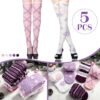 5 Pairs Women Thigh High Fuzzy Sock over Knee Long Stocking Christmas Coral Gift Warm Soft Winter