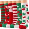 Plush Slipper Socks Women - Colorful Warm Fuzzy Crew Socks Cozy Soft for Winter Indoor