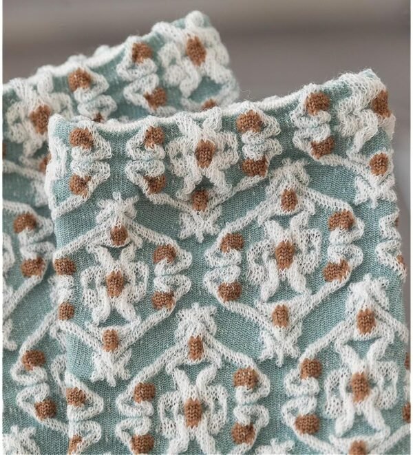 Lavish Lavender Argyle Socks: Elegant Vintage Floral Frill & Jeweled Cotton Detail for Spring & Autumn Style