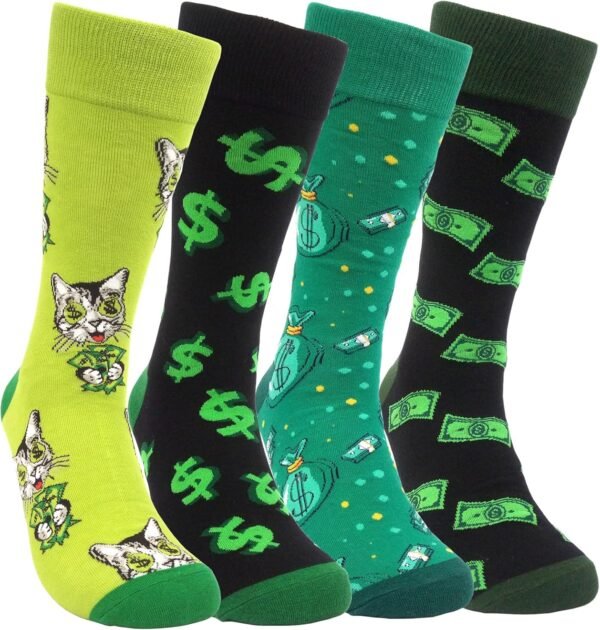 81T4RpyYTcL._AC_SL1500 Mens Funny Patterned Dress Socks Novelty Crazy Design Cotton Socks Gift for Him