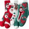 Fuzzy Socks for Women - Christmas Fuzzy Socks Cozy Fun 5 Pairs, Xmas Holiday Sock for Gifts
