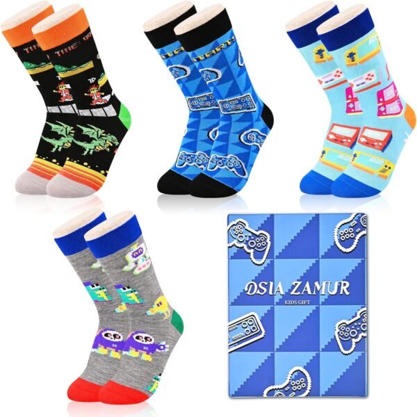 Kids Boys Girls Novelty Crew Socks, Funny Colorful Toddler Calf Socks for 2-18 Years Old