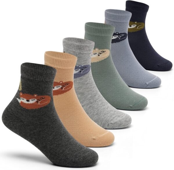 81YzNFRN1zL._AC_SL1500 Boys Cotton Crew Socks Kids Seamless Toe Socks Colorful Quarter Socks 6 Pack