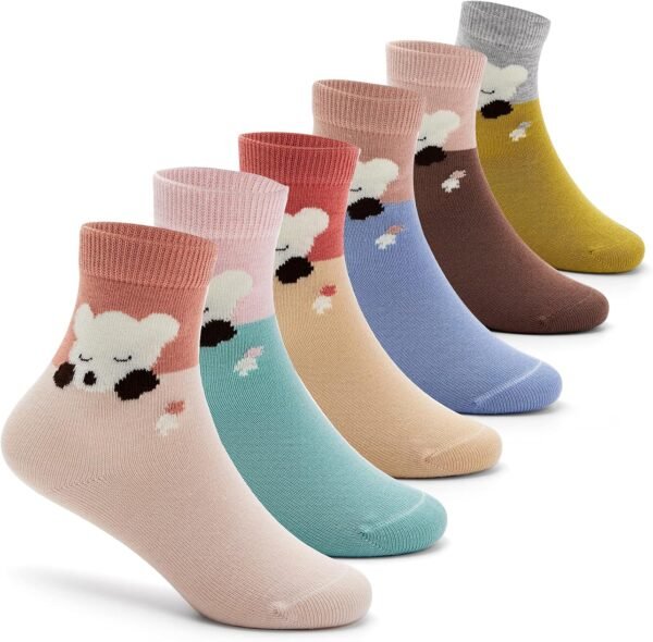 81epVjgOH3L._AC_SL1500 Boys Cotton Crew Socks Kids Seamless Toe Socks Colorful Quarter Socks 6 Pack