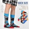 81rT96Mj0mL._AC_SL1500 Funny Mens Colorful Dress Socks Crazy Design Argyle Striped Funky Pattern Cotton Socks for Men Gfits