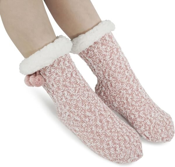 Women Non Slip Winter Thick Slipper Socks with Grippers Warm Fuzzy Socks Christmas Gifts
