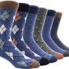 81z0Pf6sbyL._AC_SL1500 Mens Fun Dress Socks, Pattern Funny Casual Socks Pack, Colorful Striped Cotton Novelty Socks Size 10-13