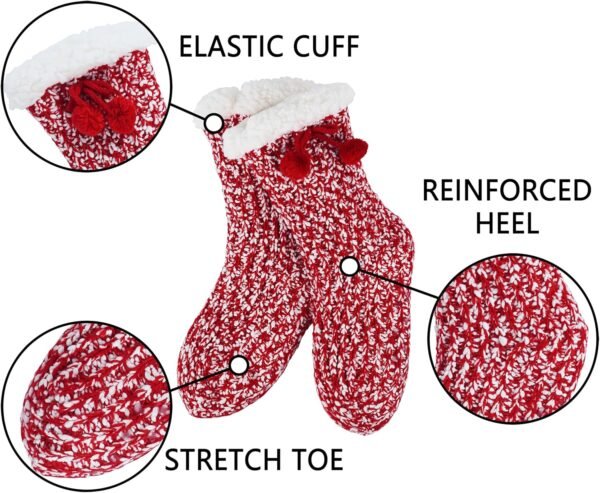 Women Non Slip Winter Thick Slipper Socks with Grippers Warm Fuzzy Socks Christmas Gifts