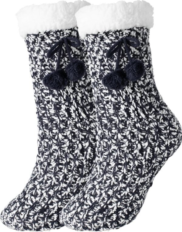 Women Non Slip Winter Thick Slipper Socks with Grippers Warm Fuzzy Socks Christmas Gifts