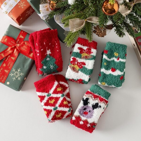 Fuzzy Socks for Women - Christmas Fuzzy Socks Cozy Fun 5 Pairs, Xmas Holiday Sock for Gifts