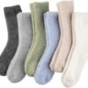 Plush Slipper Socks Women - Colorful Warm Fuzzy Crew Socks Cozy Soft for Winter Indoor